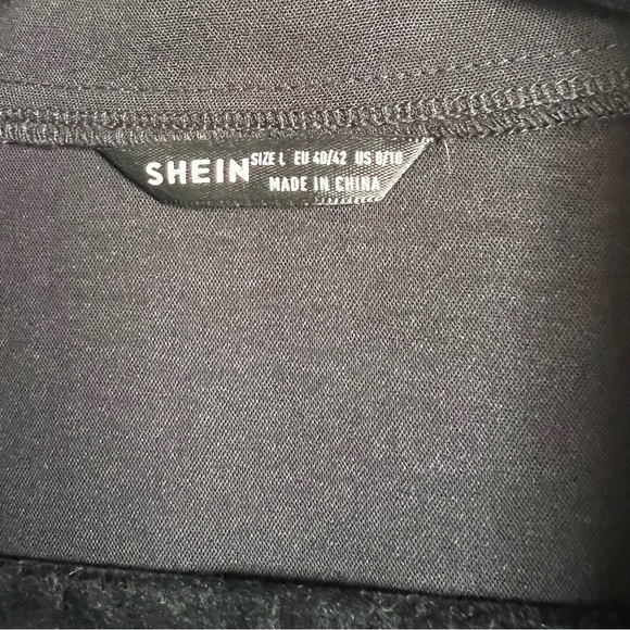 SHEIN Black Sheer Buttoned Collar Top - Picture 4 of 4